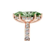 Marquise Hidden Halo Engagement Ring Setting for a Fancy Green Lab-Grown Diamond | Rose Gold