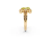 Pear-Shaped Scroll Engagement Ring Setting for a Fancy Yellow Lab-Grown Diamond | Yellow Gold