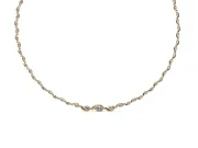 Marquise Lab-Grown Diamond Graduated Riviera Necklace | Wave Links | Yellow Gold