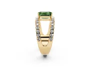 Emerald Cut Split Shank Pavé Engagement Ring Setting for a Fancy Green Lab-Grown Diamond | Yellow Gold