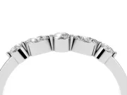 Round and Marquise Diamond Half Eternity Band Set in White gold with Alternating Prong Setting