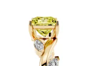 Princess Cut Twisted Vine Engagement Ring Setting for a Fancy Yellow Lab-Grown Diamond | Yellow Gold
