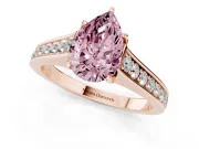Pear-Shaped Graduated Pavé Engagement Ring Setting for a Fancy Pink Lab-Grown Diamond | Rose Gold