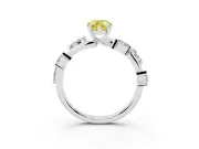 Pear-Shaped Twisted Vine Engagement Ring Setting for a Fancy Yellow Lab-Grown Diamond | Platinum