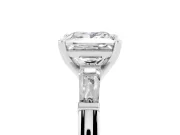 Princess Cut Three Stone Engagement Ring Setting | Tapered Baguettes | Platinum