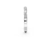 Round Lab-Grown Diamond U-Prong Set Wedding Band | Open Side Arcs | White Gold