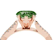 Heart-Shaped Twisted Engagement Ring Setting for a Fancy Green Lab-Grown Diamond | Rose Gold