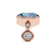 Oval Vintage Engagement Ring Setting for a Fancy Blue Lab-Grown Diamond | Rose Gold