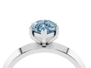 Fancy Blue Marquise Cut Diamond Solitaire Engagement Ring Set in Platinum with Flat Band and Prong Setting