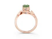 Oval Twisted Bypass Engagement Ring Setting for a Fancy Green Lab-Grown Diamond | Rose Gold