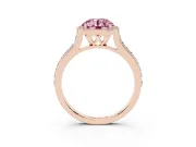Round Halo Engagement Ring Setting for a Fancy Pink Lab-Grown Diamond | Rose Gold - Design NV-24729