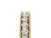 Round Lab-Grown Diamond Milgrain Wedding Band | Scroll Openwork Gallery | Yellow Gold