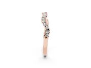 Round Lab-Grown Diamond Wavy Curved Pavé Wedding Band | Shared Prongs | Rose Gold