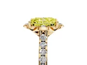 Radiant Cut Floral Petal Engagement Ring Setting for a Fancy Yellow Lab-Grown Diamond | Petal Accents | Yellow Gold