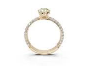 Pear-Shaped Domed Pavé Engagement Ring Setting for a Fancy Yellow Lab-Grown Diamond | Yellow Gold