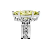 Marquise Channel Set Engagement Ring Setting for a Fancy Yellow Lab-Grown Diamond | Rope Collar | White Gold