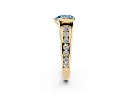 Heart-Shaped Half Bezel Engagement Ring Setting for a Fancy Blue Lab-Grown Diamond | Yellow Gold