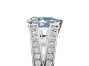 Pear-Shaped Split Shank Pavé Engagement Ring Setting for a Fancy Blue Lab-Grown Diamond | Platinum
