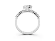 Heart-Shaped Solitaire Engagement Ring Setting | Graduated Scattered Accents | White Gold