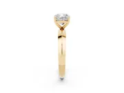 Cushion Cut Knife-Edge Solitaire Engagement Ring Setting | Plain Band | Yellow Gold