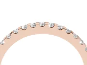 Round Diamond Pavé Half Eternity Band Set in Rose gold with Shared Prong Setting