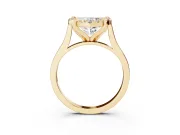Heart-Shaped Claw Corner Halo Engagement Ring Setting | Slim Plain Band | Yellow Gold