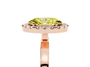 Oval Thin Halo Engagement Ring Setting for a Fancy Yellow Lab-Grown Diamond | Plain Polished Band | Rose Gold