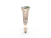 Oval Split Shank Pavé Engagement Ring Setting for a Fancy Green Lab-Grown Diamond | Rose Gold
