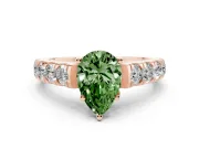 Pear-Shaped Engagement Ring Setting for a Fancy Green Lab-Grown Diamond | Rose Gold - Design NV-24643