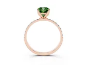 Cushion Cut Pave Engagement Ring Setting for a Fancy Green Lab-Grown Diamond | Slim Band | Rose Gold