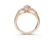 Pear-Shaped 3-Stone Engagement Ring Setting for a Fancy Pink Lab-Grown Diamond | Rose Gold