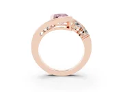 Radiant Cut Bezel Bypass Engagement Ring Setting for a Fancy Pink Lab-Grown Diamond | Rose Gold