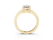 Radiant Cut Solitaire Engagement Ring Setting | Flat Tab Prongs | Yellow Gold