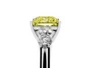 Princess Cut Close Set Five Stone Engagement Ring Setting for a Fancy Yellow Lab-Grown Diamond | Sterling Silver