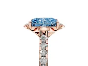 Radiant Cut Floral Petal Engagement Ring Setting for a Fancy Blue Lab-Grown Diamond | Petal Accents | Rose Gold
