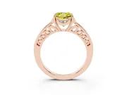 Princess Cut Floral Pavé Engagement Ring Setting for a Fancy Yellow Lab-Grown Diamond | Rose Gold