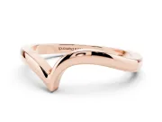 Chevron V-Shaped Contour Wedding Band | High-Polish Plain Metal | Rose Gold