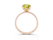 Princess Cut Pave Solitaire Engagement Ring Setting for a Fancy Yellow Lab-Grown Diamond | Slim Band | Rose Gold