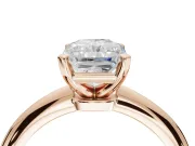 Radiant Cut Solitaire Engagement Ring Setting | Tapered Plain Band | Rose Gold