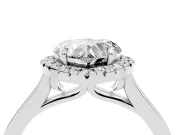Heart-Shaped Halo Engagement Ring Setting | Flat Tapered Band | Sterling Silver