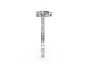 Pear-Shaped Engagement Ring Setting for a Fancy Green Lab-Grown Diamond | Sterling Silver - Design NV-24586