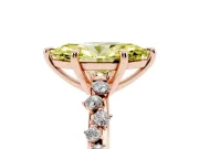 Marquise Graduated Accent Engagement Ring Setting for a Fancy Yellow Lab-Grown Diamond | Rose Gold