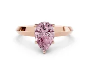 Pear-Shaped Knife-Edge Engagement Ring Setting for a Fancy Pink Lab-Grown Diamond | Rose Gold