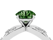 Round Loop Engagement Ring Setting for a Fancy Green Lab-Grown Diamond | White Gold