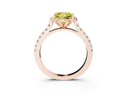 Princess Cut Floral Petal Engagement Ring Setting for a Fancy Yellow Lab-Grown Diamond | Petal Accents | Rose Gold