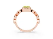 Oval Milgrain Bezel Engagement Ring Setting for a Fancy Yellow Lab-Grown Diamond | Rose Gold