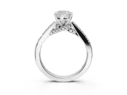Cushion Cut Pavé Solitaire Engagement Ring Setting | Crossover Gallery | Platinum
