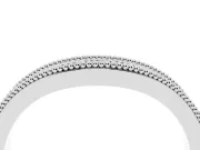 Round Lab-Grown Diamond Milgrain Contour Wedding Band | Beaded Rails | White Gold