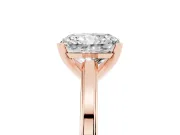 Radiant Cut Diamond Solitaire Ring Set in Rose gold with Prong Setting and Classic Band