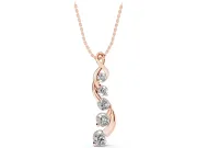 Round Lab-Grown Diamond Graduated Twist Pendant Necklace | Twisted Ribbon | Rose Gold